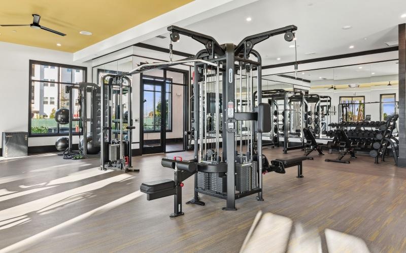 a gym with exercise equipment